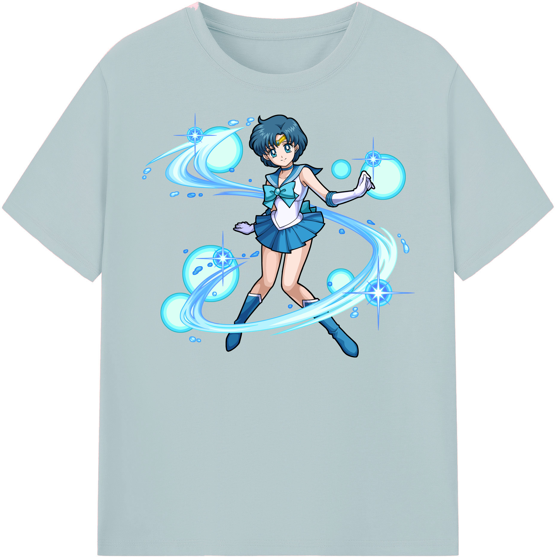 （画像用） 美少女戦士セーラームーン 水野 亜美 みずの あみ Sailor Moon Mizuno Ami 綿100％半袖Tシャツ（フロントプリント）